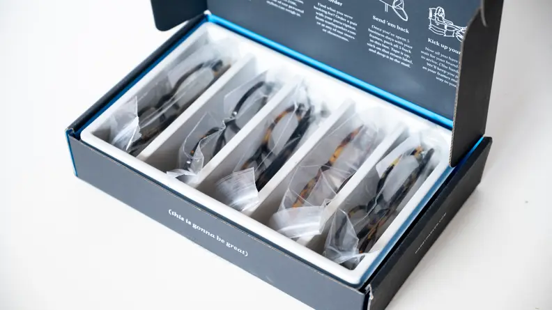 Warby Parker in a box
