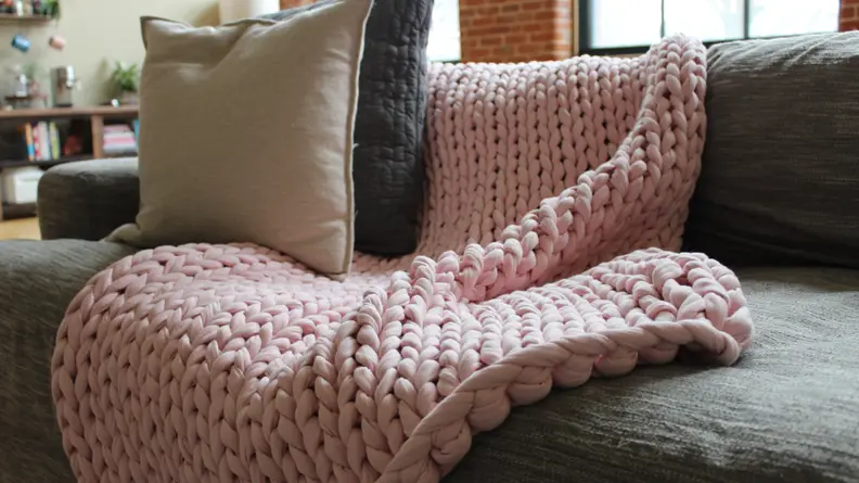 The Bearaby Napper is a fashion-forward weighted blanket.