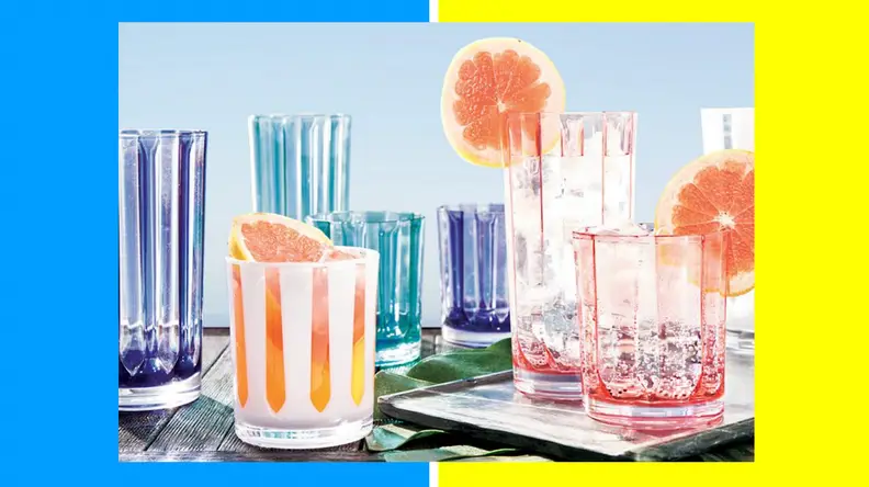 Colorful striped acrylic glasses