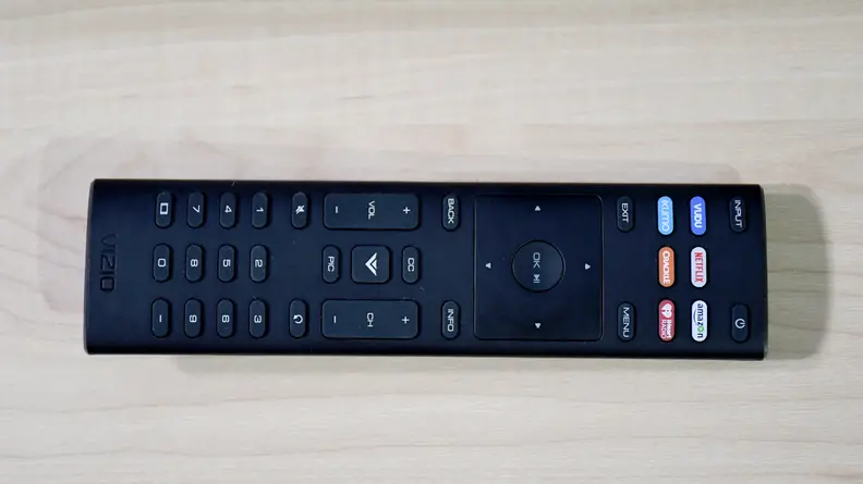 The Vizio M Series' Remote includes all the basic as well as dedicated buttons for Netflix, Amazon, and a bunch of services you'll probably ignore.
