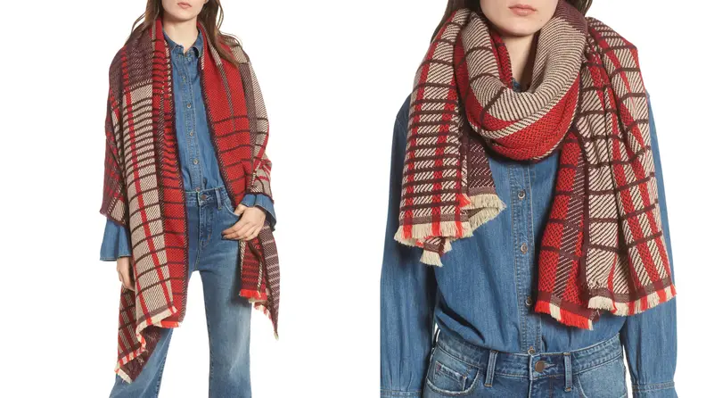 Treasure & Bond Plaid Blanket Scarf