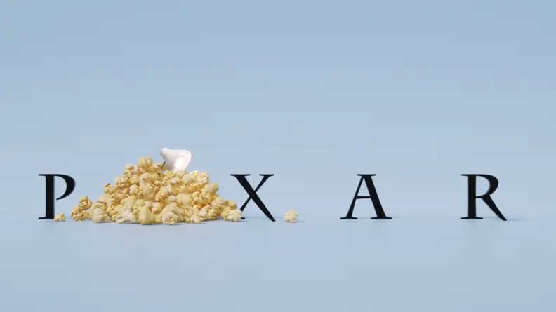 A title card from Pixar Popcorn featuring the Pixar label.
