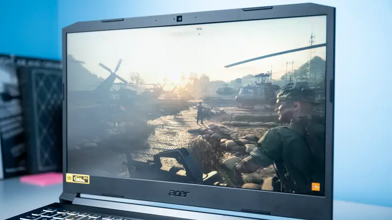 Photo of the display on the laptop