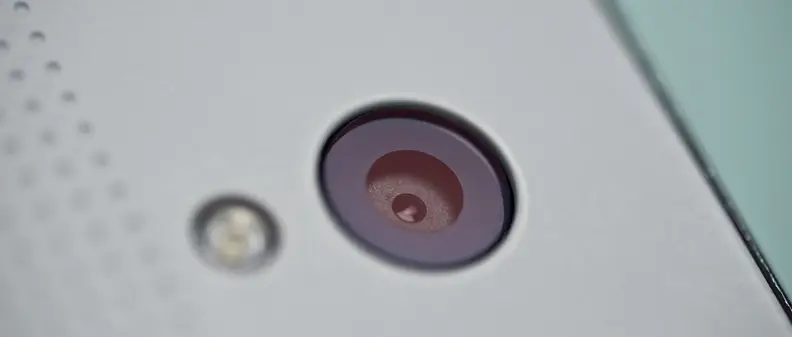 A photo of the Sharp Aquos Crystal's rear camera.