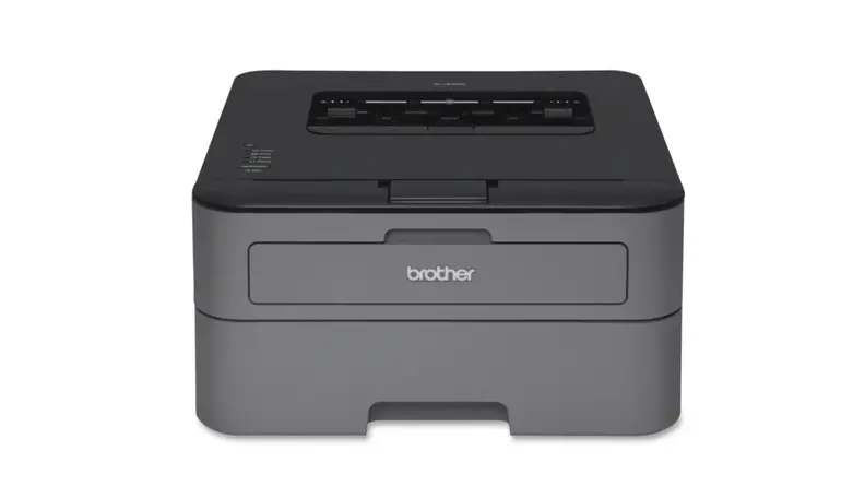 An image of the Brother Monochrome Laser printer in dark gray.
