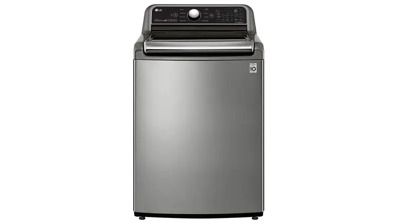 The LG WT7305CV top-load washing machine on a white background.