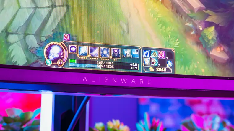 A close-up of the bottom bezel on a monitor