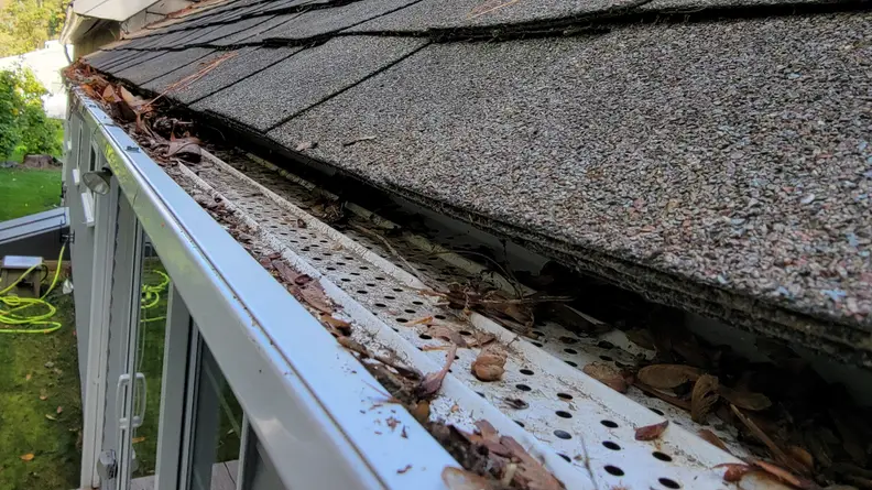 Gutter guards after one year of debris