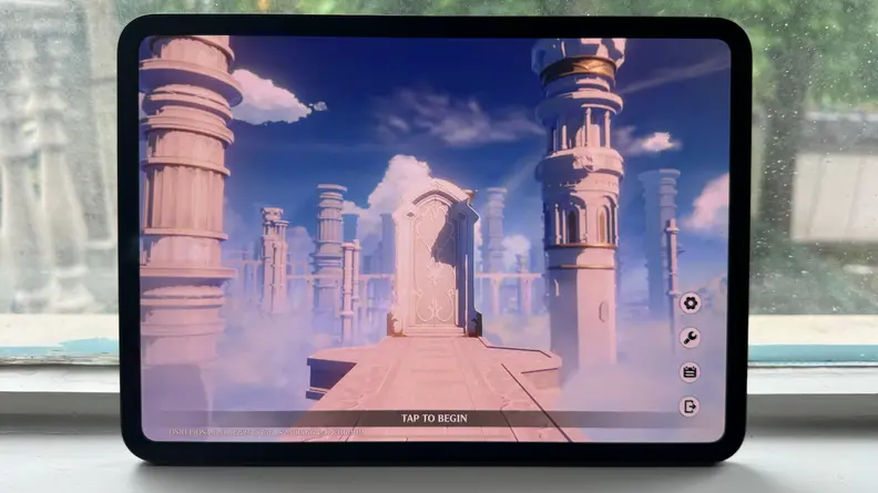 The iPad's Pro displaying a game set in a fantasy world.