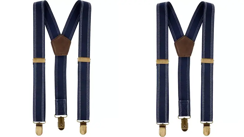 Two images of toddler suspenders