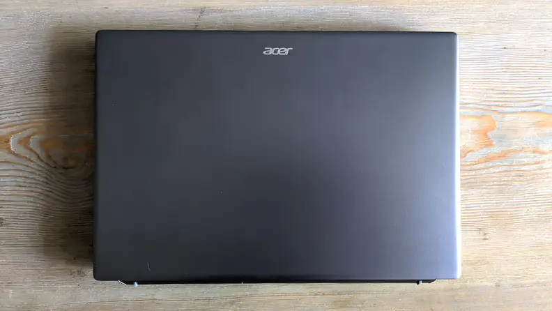 Top of the closed laptop.