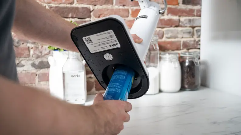 It's easy to set up—all you need to do is install a pressurized CO2 cartridge.
