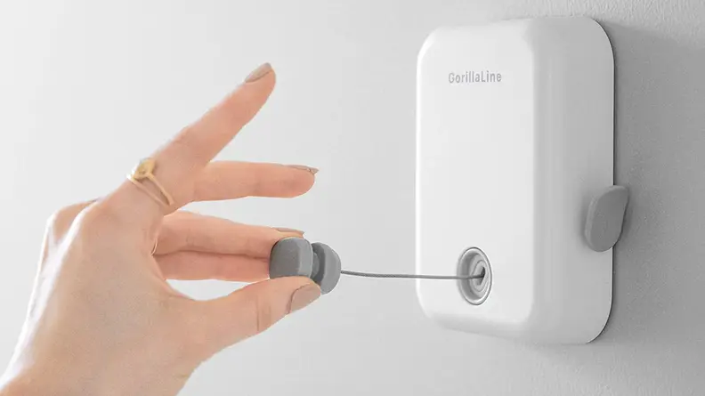 Install this retractable clothesline on your patio to air dry laundry.