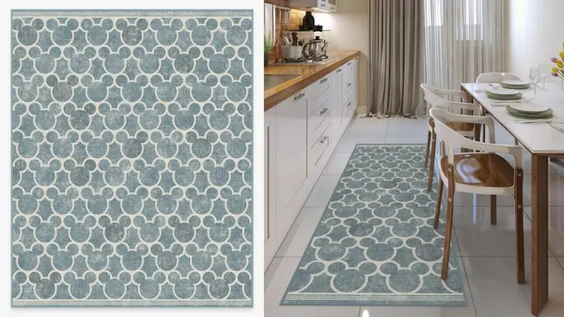 Can you spot Mickey's head on this Disney-inspired rug?