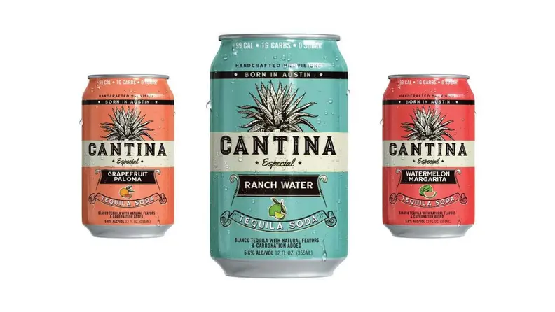 Canned cocktails on a white background.