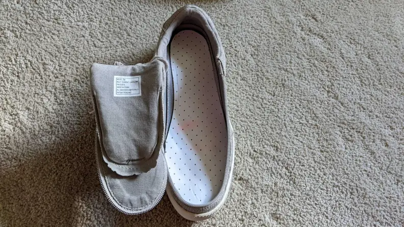 A fully open zipper sneaker by Billy Footwear.