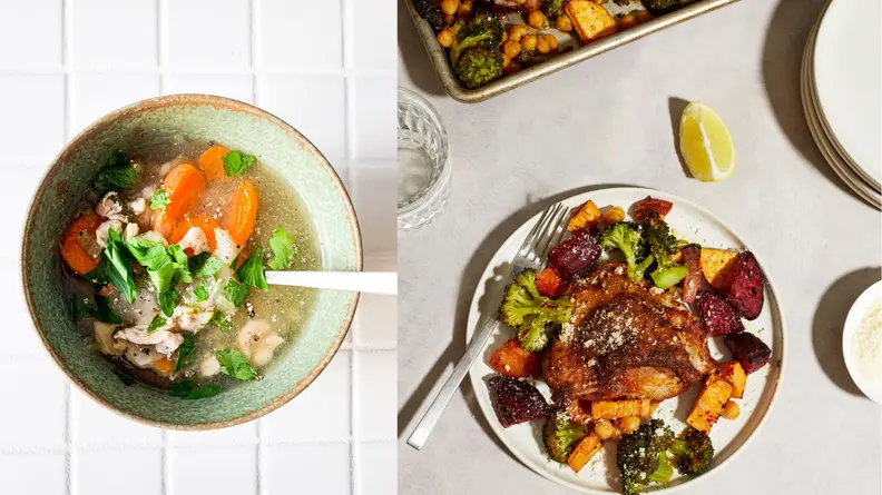 Salas and veggie dish.
