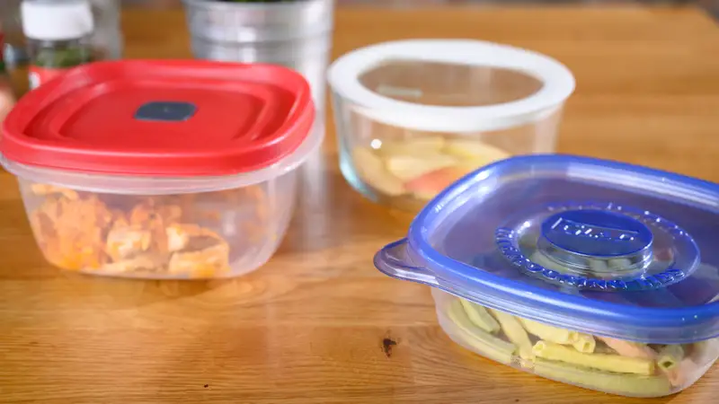 Tupperware with food stored inside