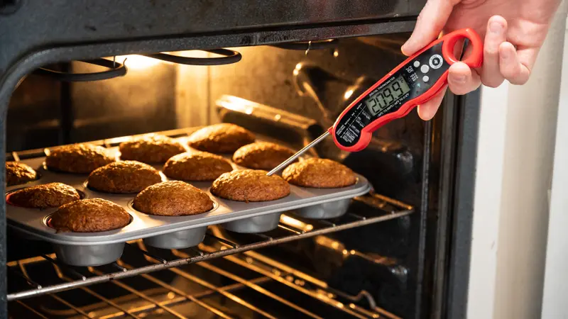 Muffins in an oven