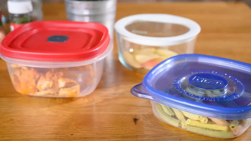 Tupperware with food stored inside