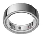 7 smart rings in a circle on a maroon background with a heart monitor pulse line