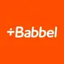 A laptop sits on a table showing Babbel's dashboard