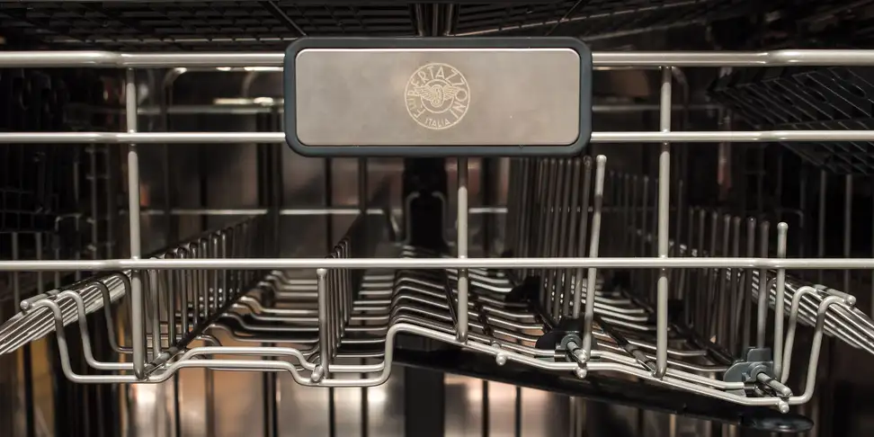 The upper rack of the new Bertazzoni dishwasher