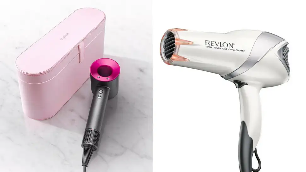 A Dyson Hair Dryer and a Revlon Hair Dryer