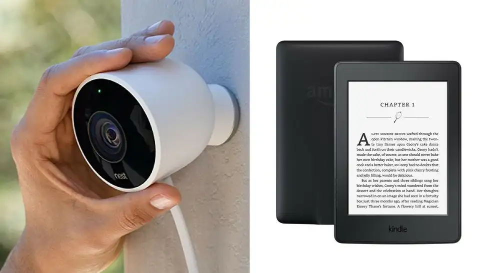 Nest Security Camera and a Kindle Paperwhite