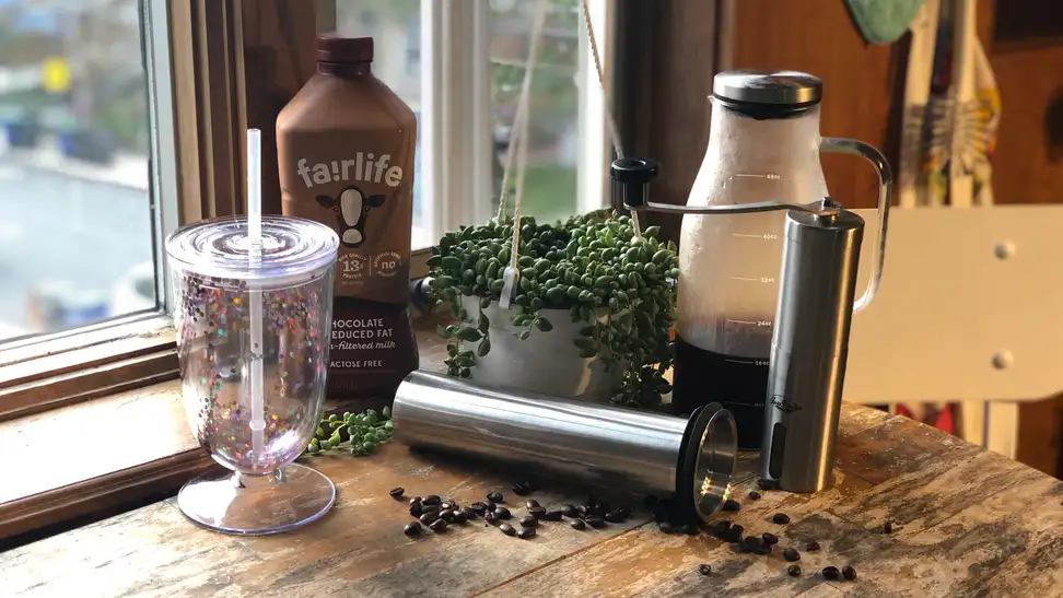 Homemade cold brew coffee supplies