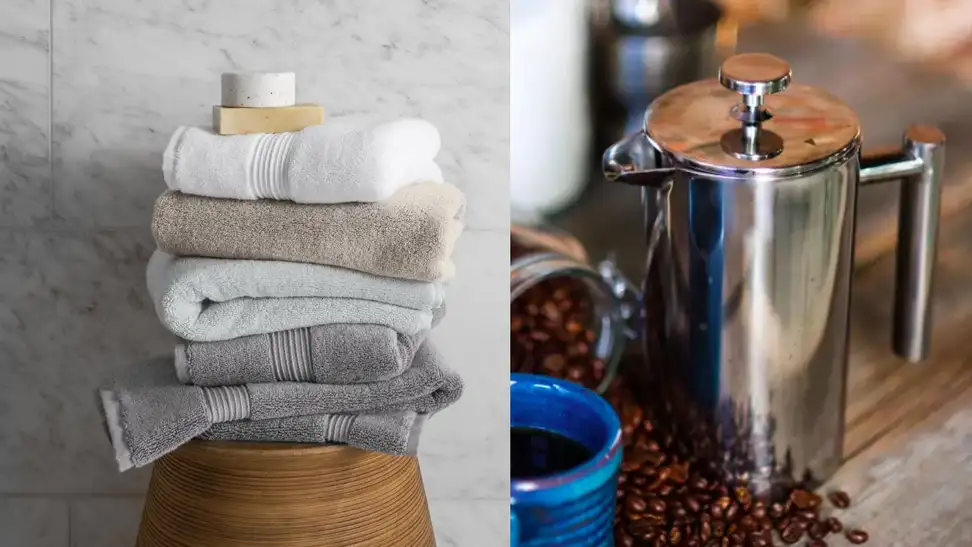 Bath towels french press