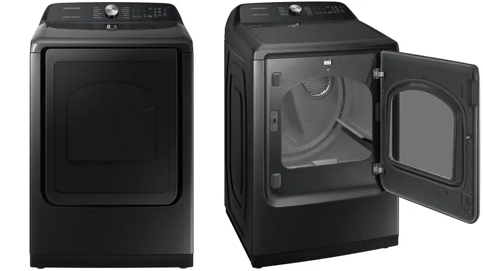 The Samsung DVE50R5400V dryer.