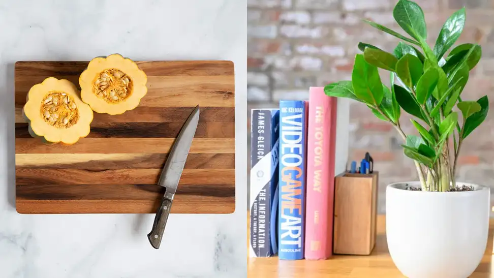 Cutting board and plant from the Sill