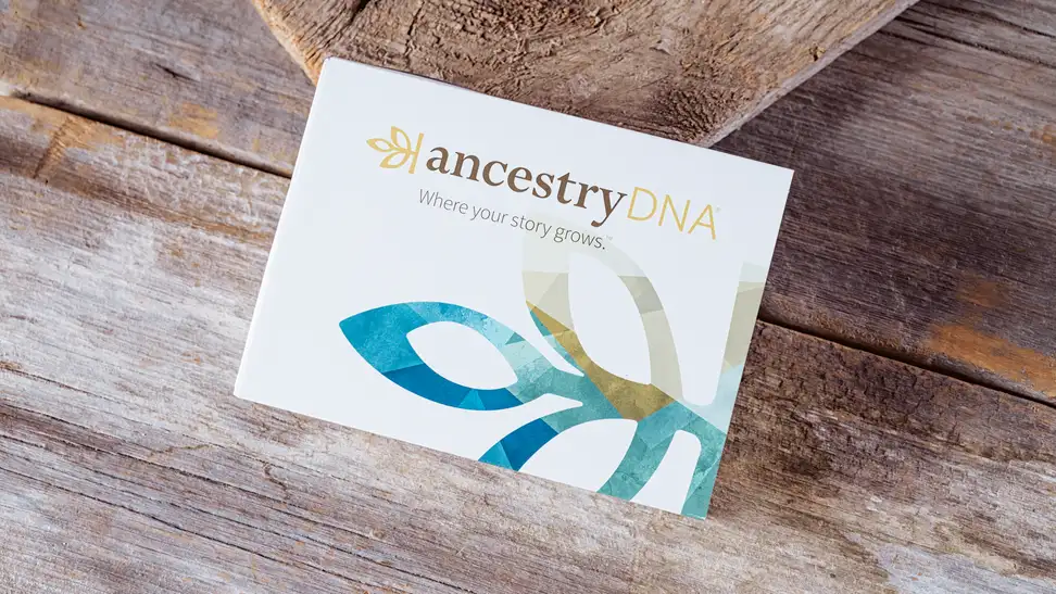 A DNA kit on a wooden table