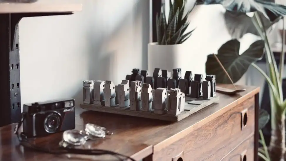 Concrete chess set