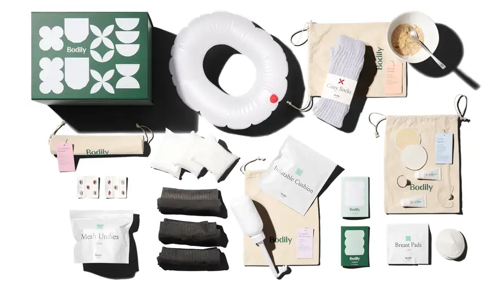 Bodily's postpartum care boxes include everything a new mom needs