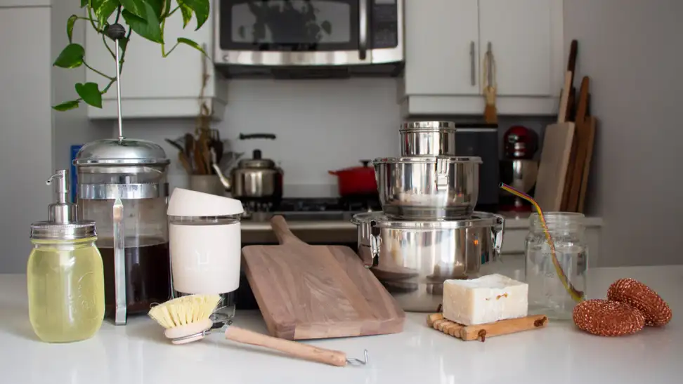 Zero waste items on a countertop.