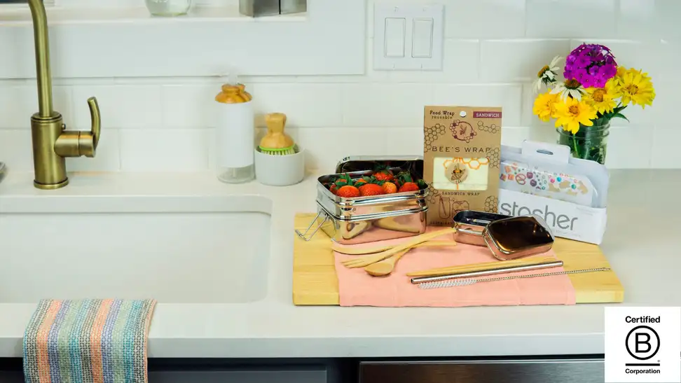 Zero waste items in a kitchen.