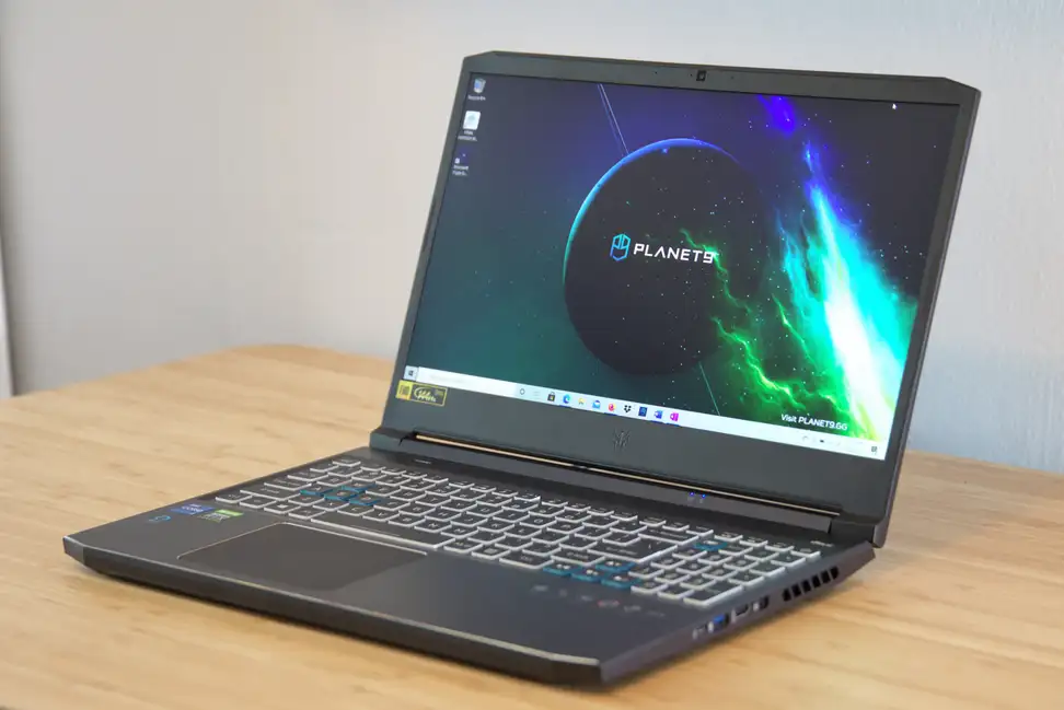 Acer's Predator Helios 300 open on a desk.