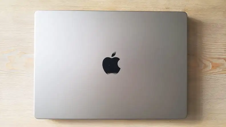 Overhead shot of the MacBook Pro 14