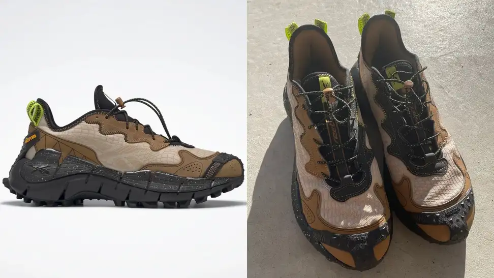 Pair of Reebok Kinetica II Edge shoes in biege.