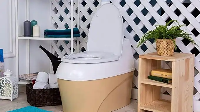 Poo Pod composting toilet in bathroom