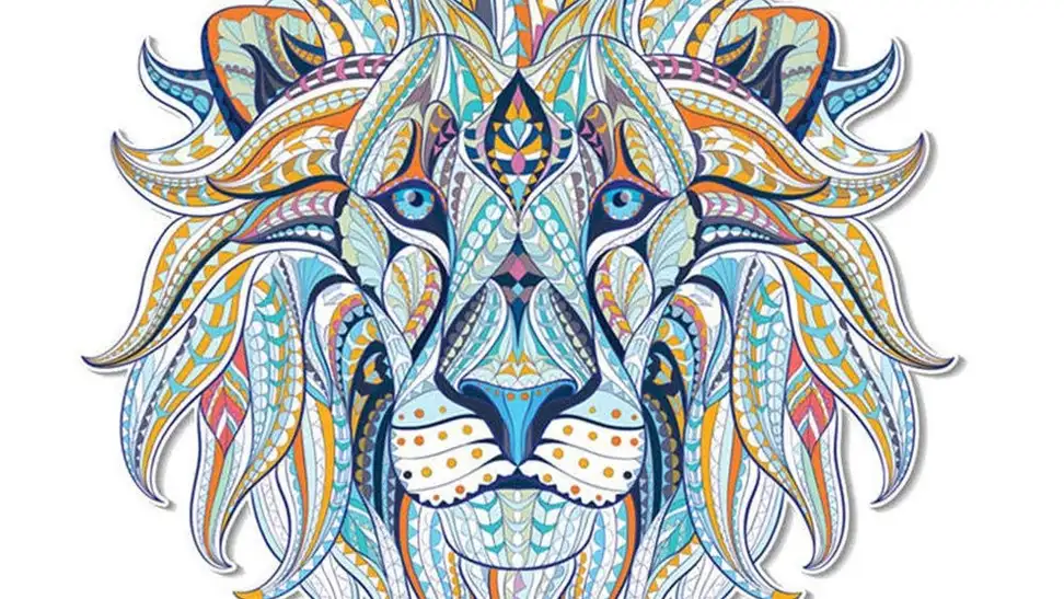 A colorful lion illustration from a book cover.