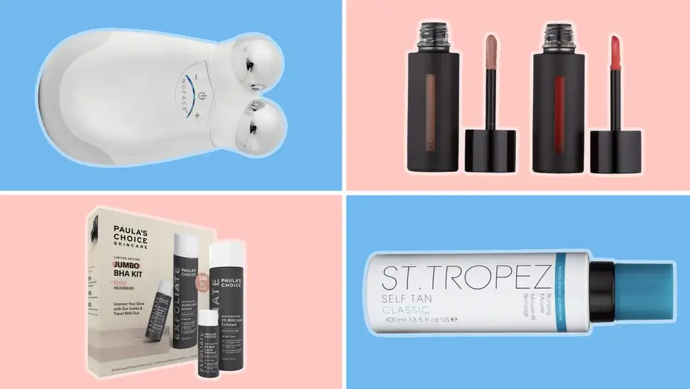 collage of four beauty products
