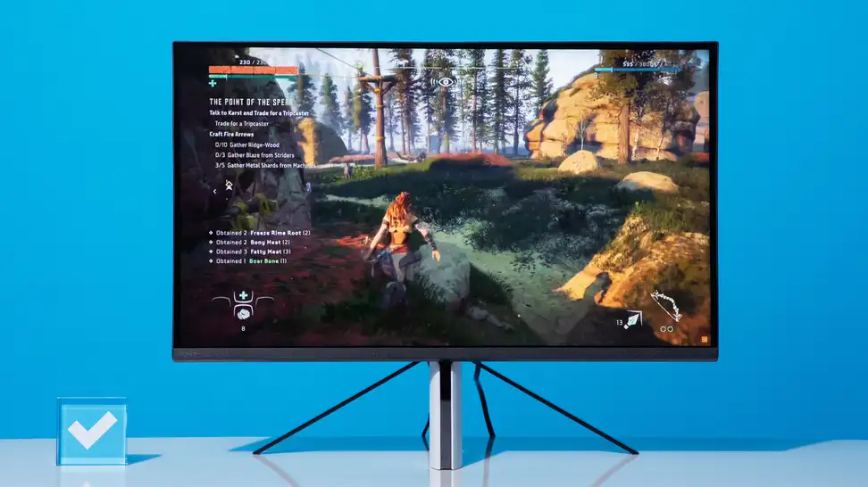 A screenshot of Horizon Zero Dawn on a Sony Inzone M9