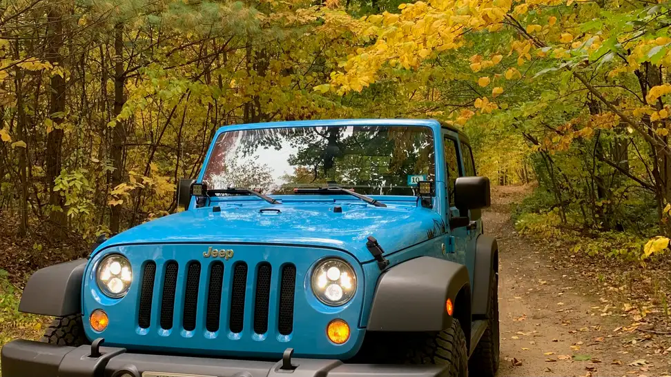 A set of JW Speaker LED headlights on my Jeep Wrangler.