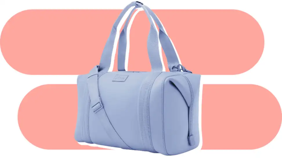 A lavender Dagne Dover Langdon Carryall weekender bag