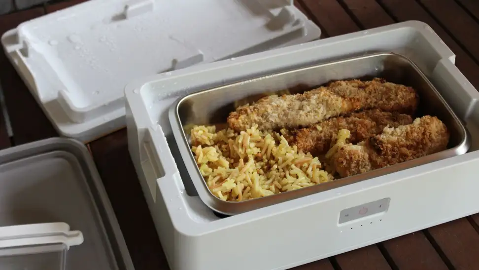 The Steambox with prepped food inside.