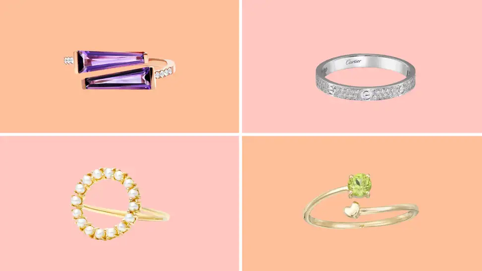 Amethyst, Diamond, Pearl, and Peridot necklaces