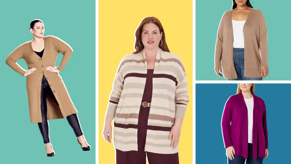 Various plus-sized outfits.